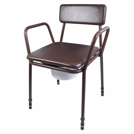 Toiletstoel in hoogte verstelbaar | Zithoogte 41 - 51 cm | Kleur: Bruin | Po stoel | Zachte zitting en rugleuning | ThuiszorgwinkelXL
