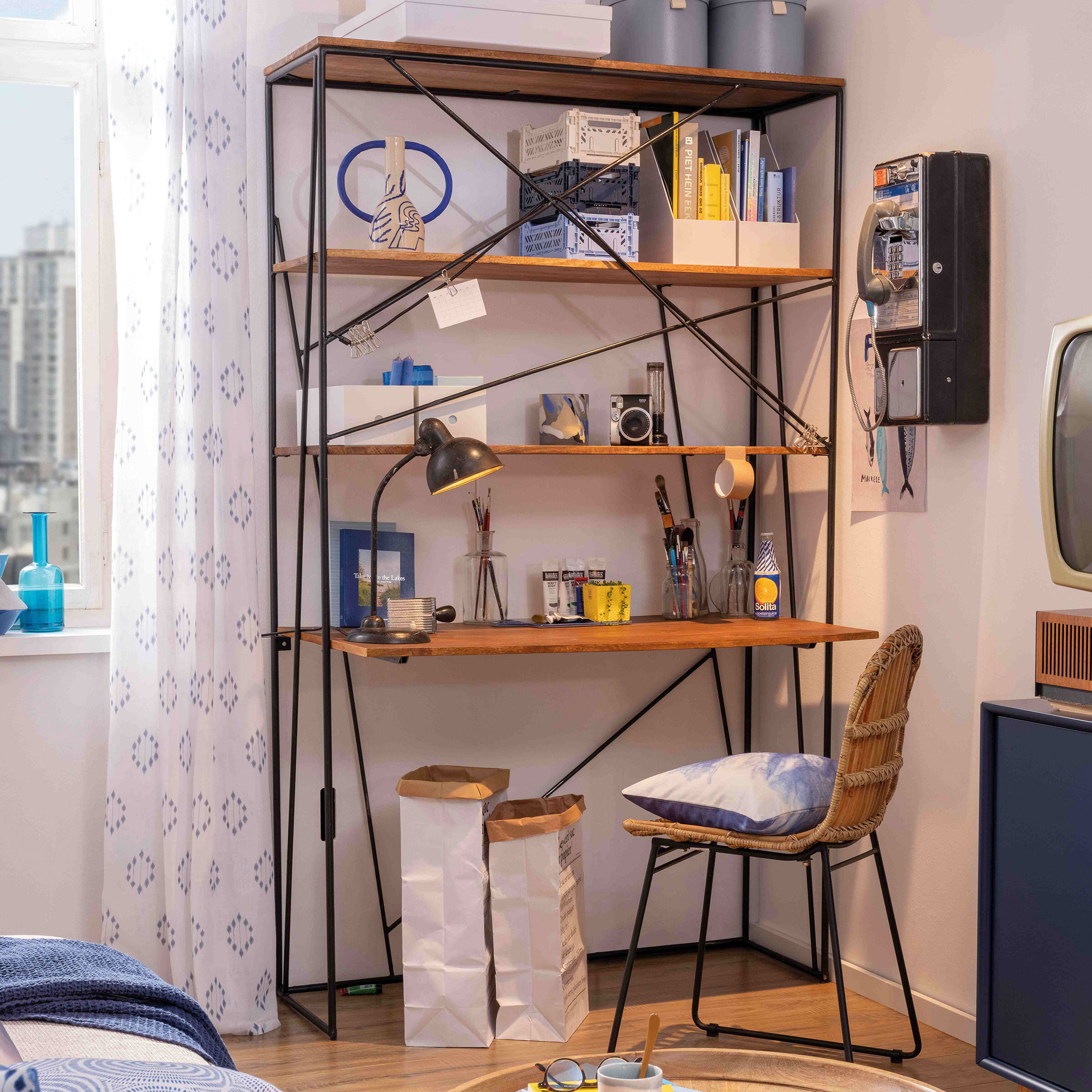 Tom Tailor Bureau/Wandkast Nikcole Mangohout en metaal