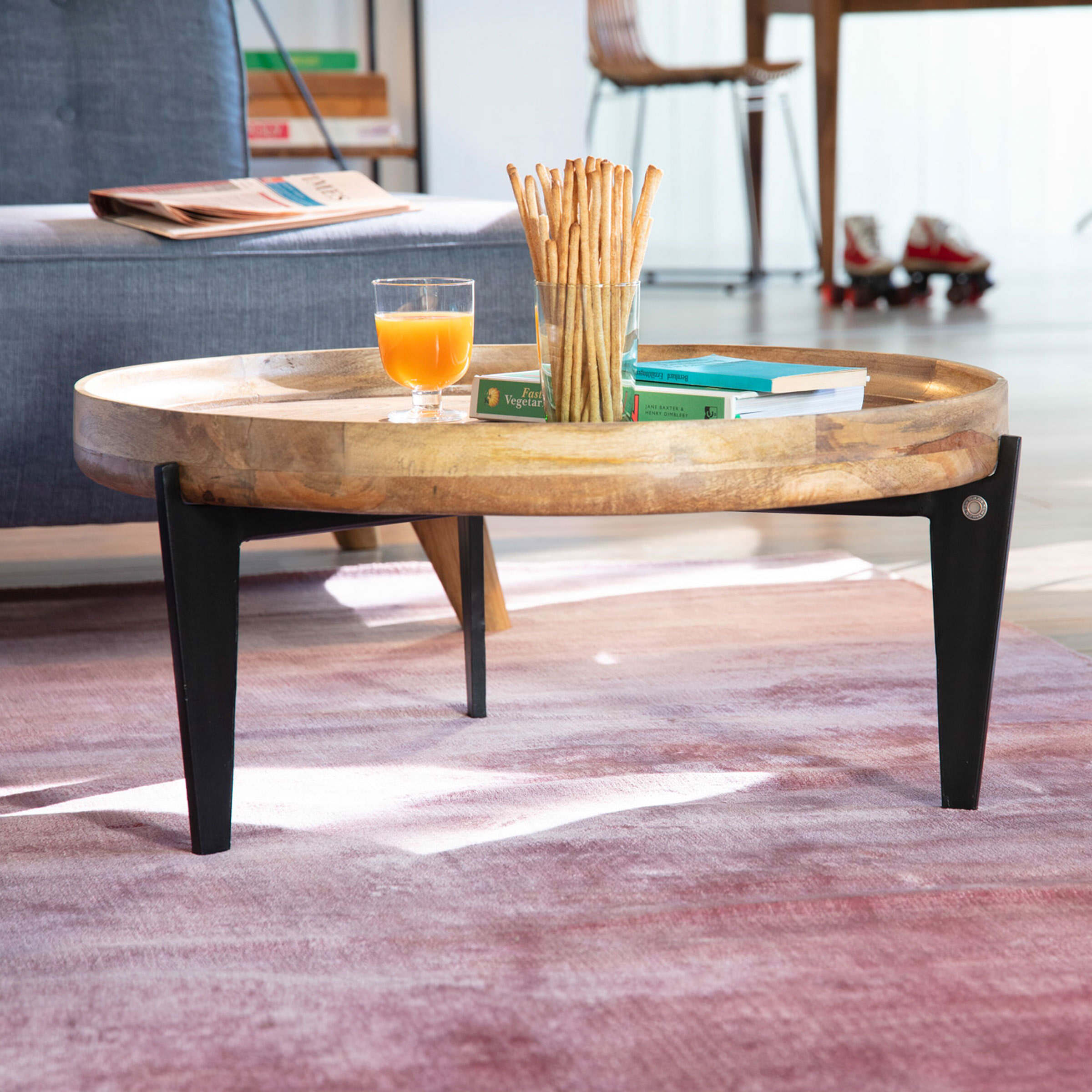 Tom Tailor Ronde Salontafel Winfield Mangohout en metaal