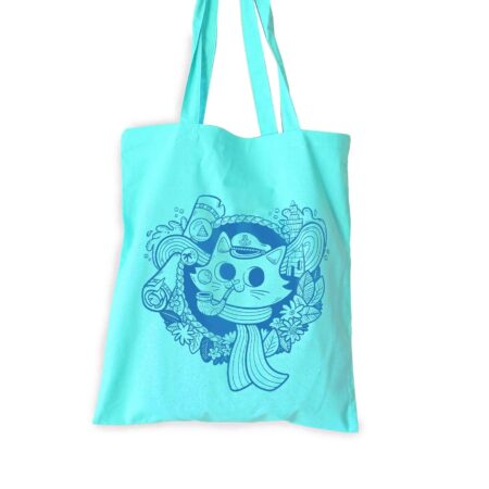 Totebag - Sailor Cat mintgroen | We Are Extinct