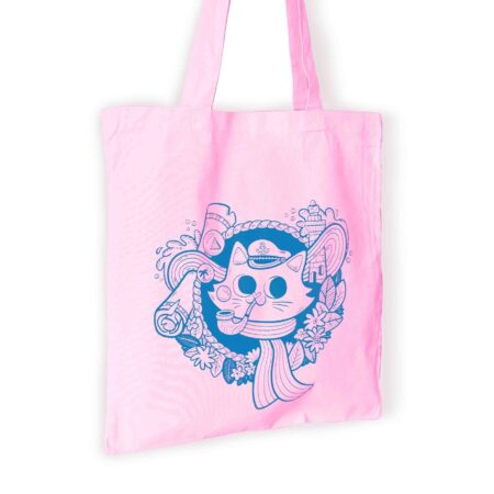 Totebag - Sailor Cat roze | We Are Extinct
