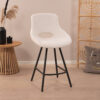 Tower Living Barkruk Campo Teddy - Wit (zithoogte 65cm) | Tower Living