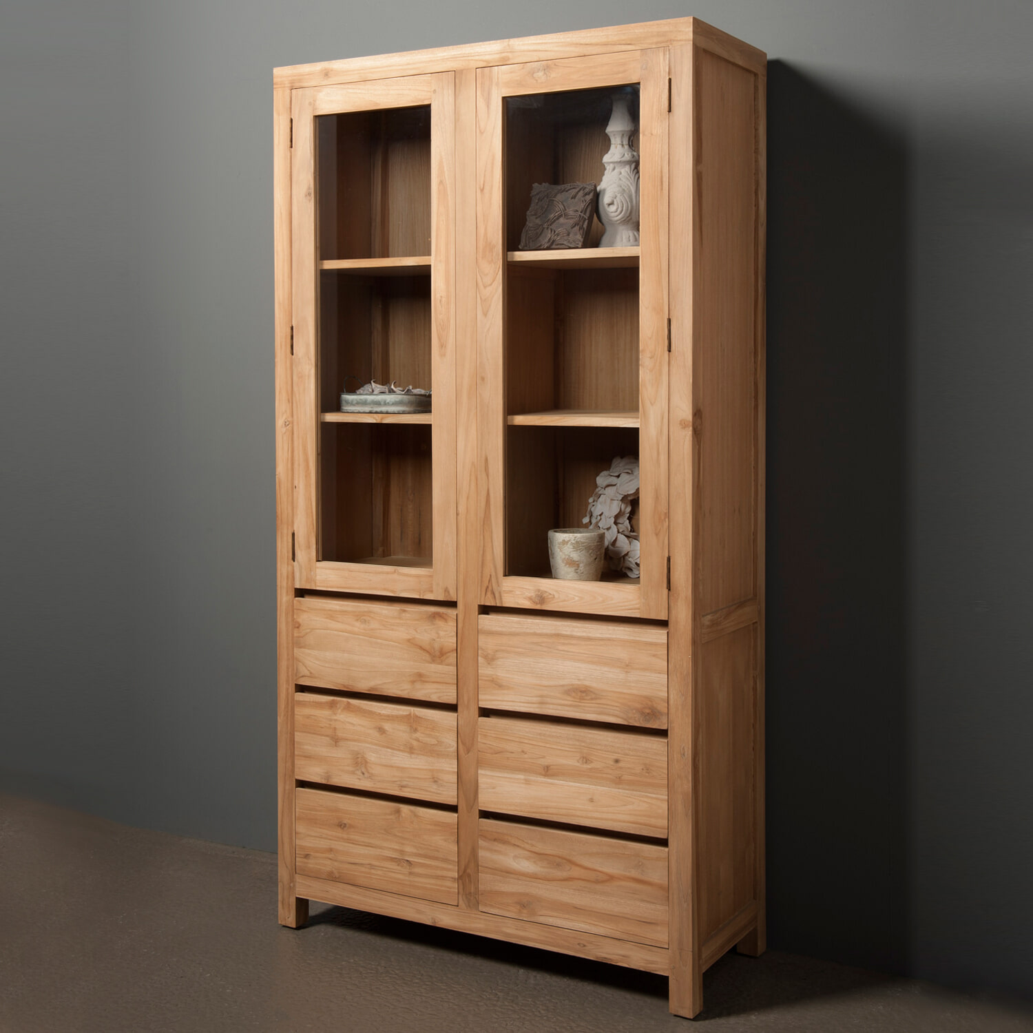 Tower Living Buffetkast Corona Teak met 2 deuren en 6 laden - Bruin | Tower Living