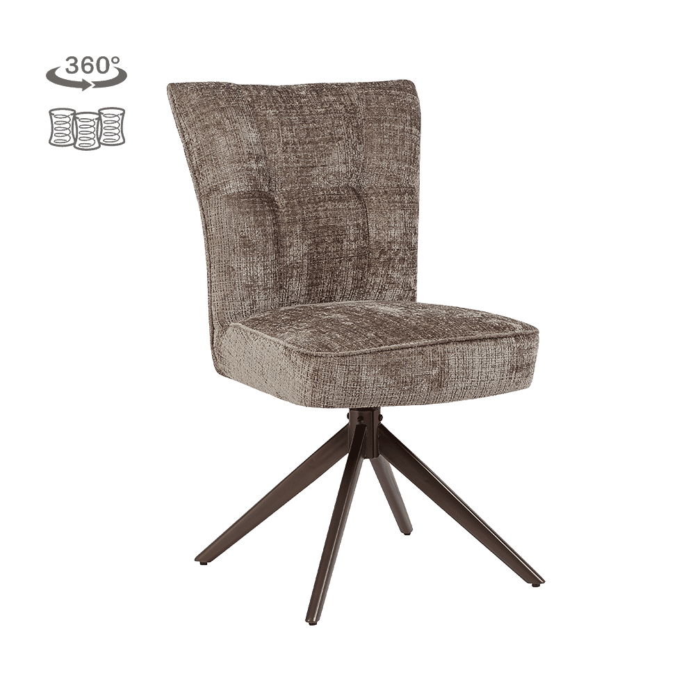 Tower Living Draaibare Eetkamerstoel Bardi Geweven stof - Clay/Bruin | Tower Living