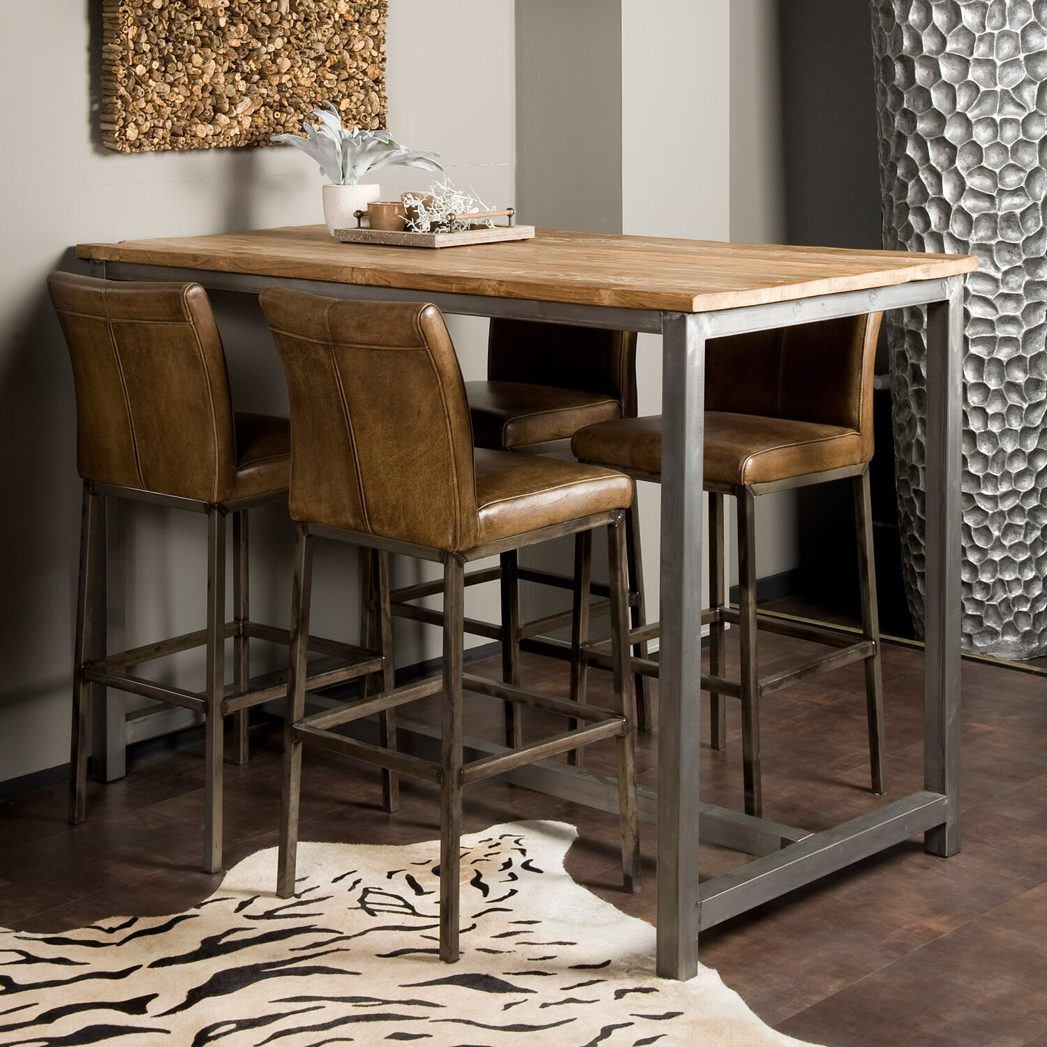 Tower Living Industriële Bartafel Venetië 160 x 90cm - Bruin | Tower Living