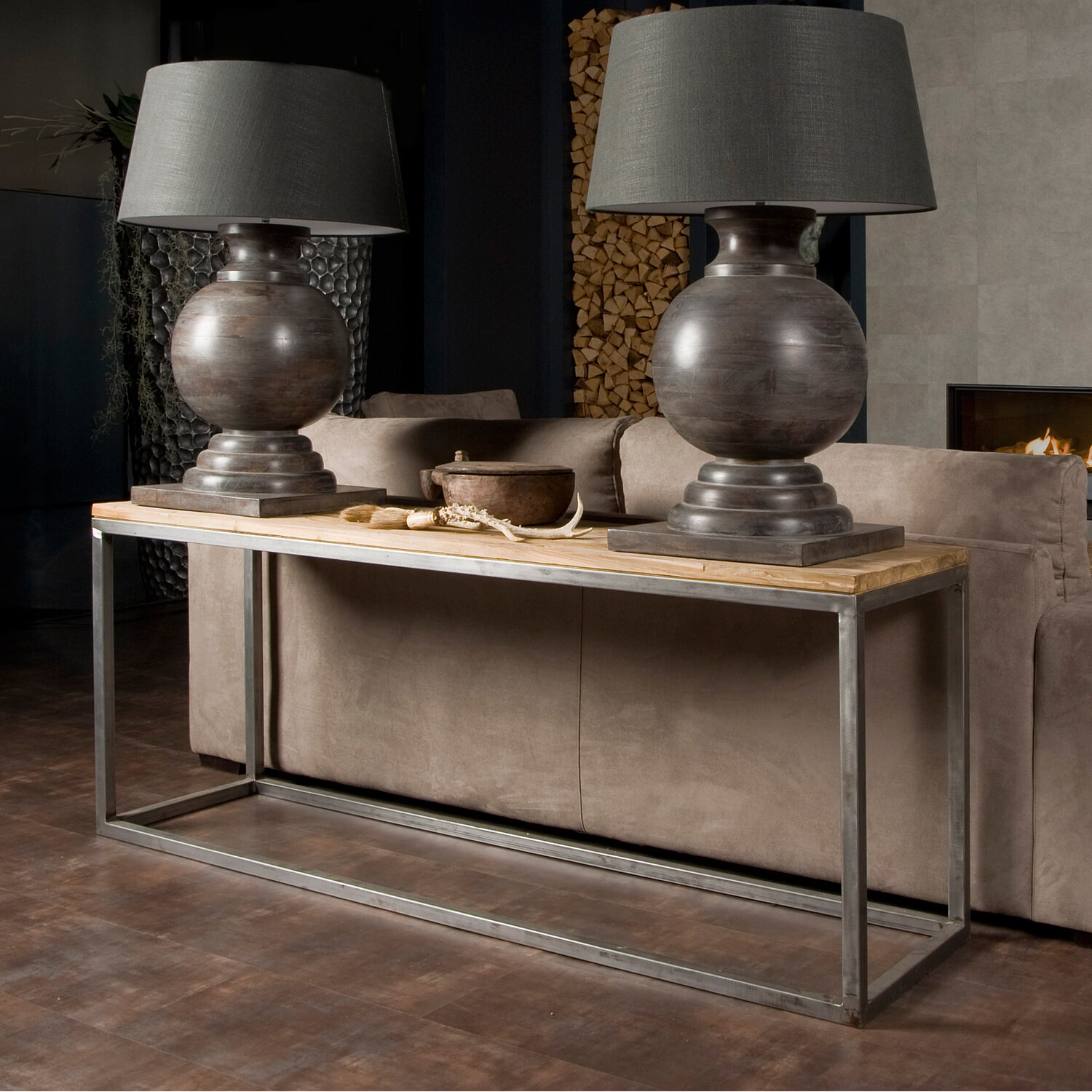 Tower Living Industriële Sidetable Venetië 180 cm - Bruin | Tower Living