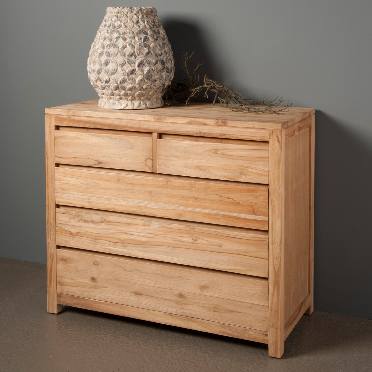 Tower Living Ladekast Corona Teak met 5 laden - Bruin | Tower Living