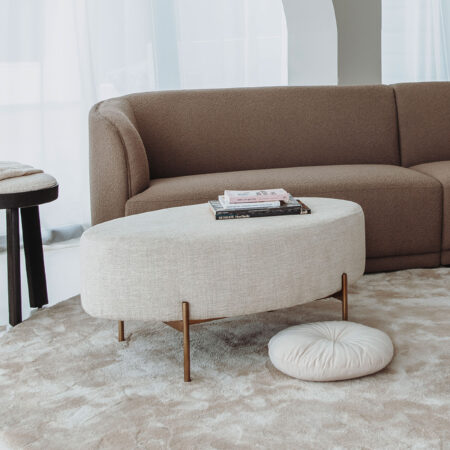 Tower Living Ovale Hocker Ossana 100 x 65cm - Beige - Ovaal | Tower Living