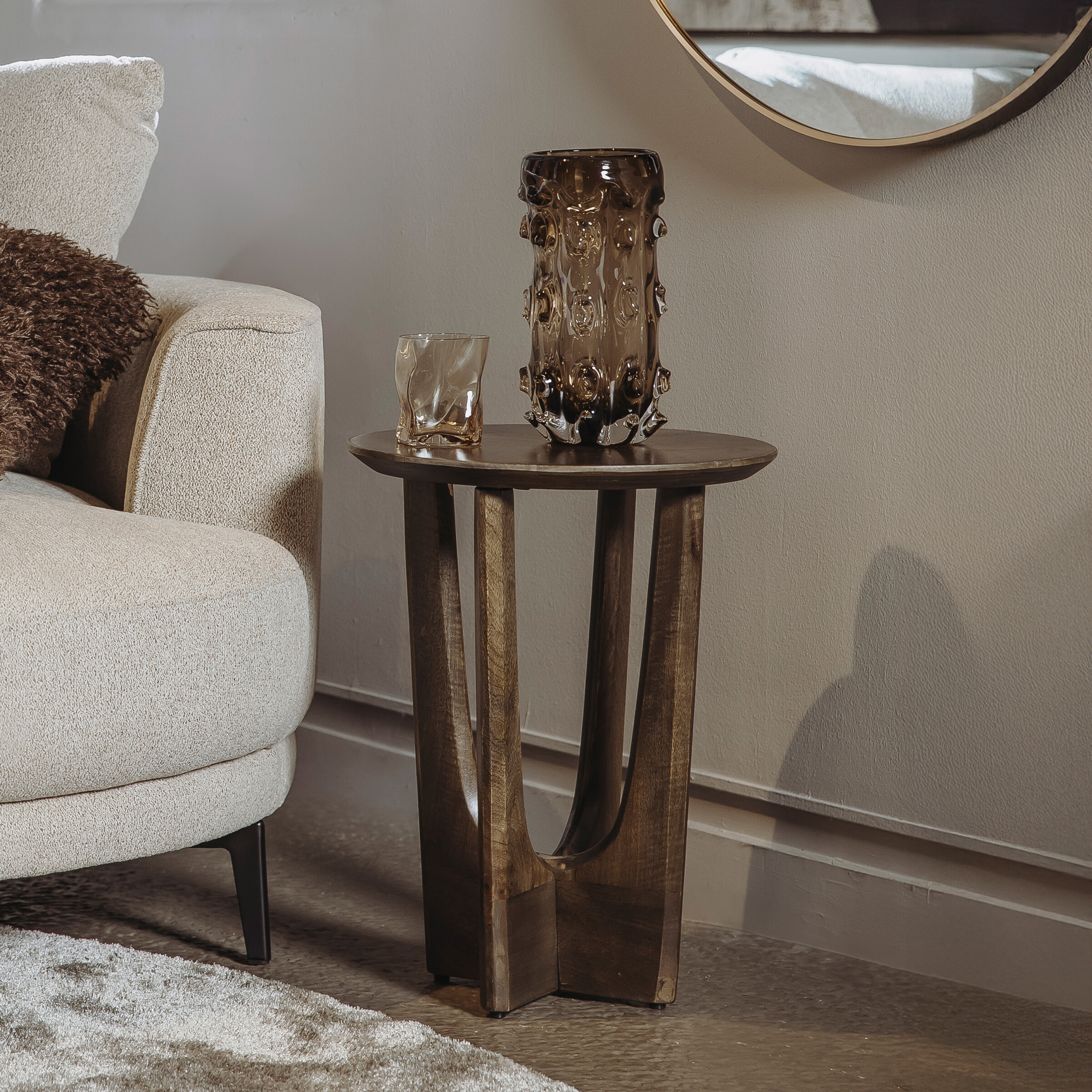 Tower Living Ronde Bijzettafel Fermo Mangohout