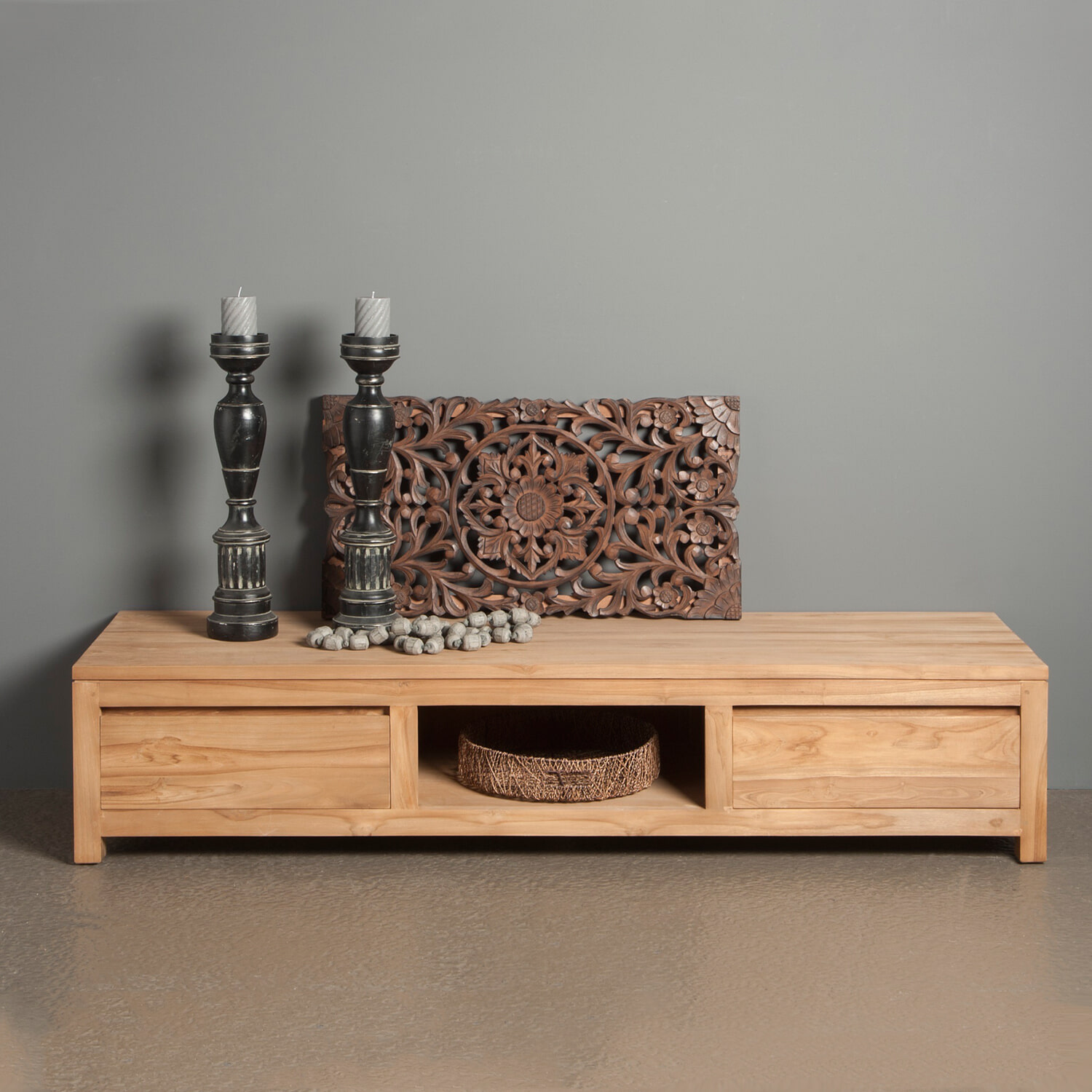 Tower Living TV-meubel Corona Teak met 2 laden - Hout | Tower Living