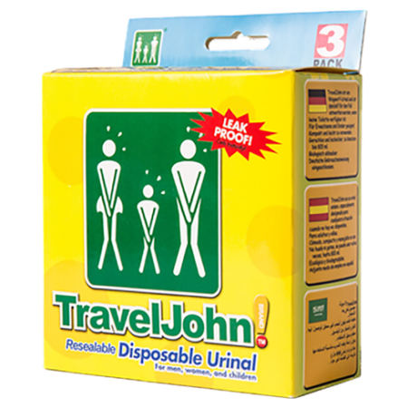 TravelJohn Plaszak - 3 stuks - 800 ml - Lekvrij & Geurloos - Unisex Wegwerp Urinaal |