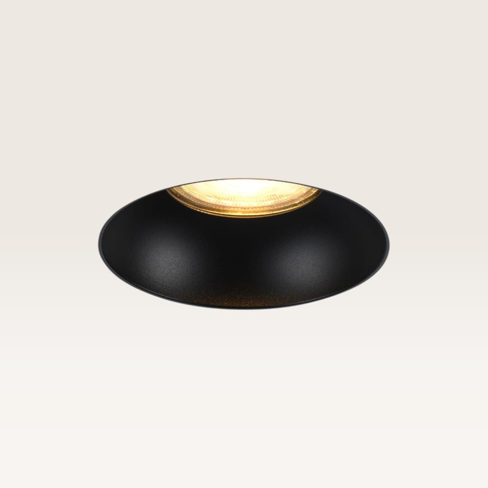 Trimless Inbouwspot Junaro nero - Inbouwdiepte 100mm - GU10-fitting - IP20 voor binnen - Zwart - Met doorlusbedrading | LUSENZ