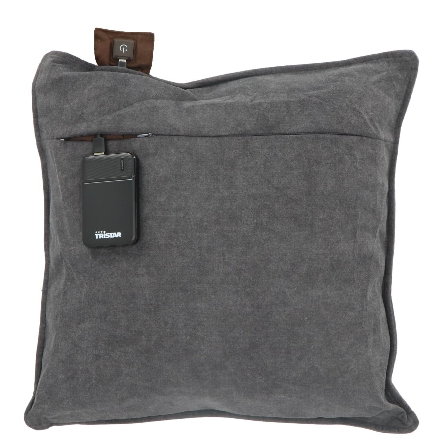 Tristar Warmte Kussen 45x45cm Grijs Incl Powerbank | Tristar