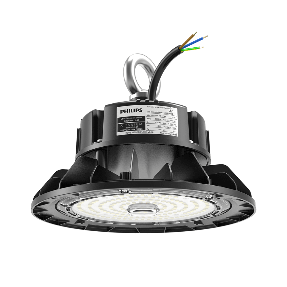 Triton - LED High Bay - 100 watt 17.500 lumen - 175lm/W - Samsung LED's - 4000K neutraal wit - IP65 waterdicht - IK09 - 1-10V dimbaar - Met Philips Driver - Ra80 | HOFTRONIC