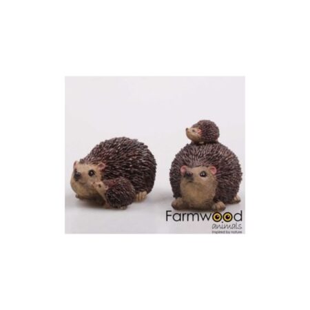 Tuinbeeld Egel met kind 10x7x8 cm | Farmwood Animals