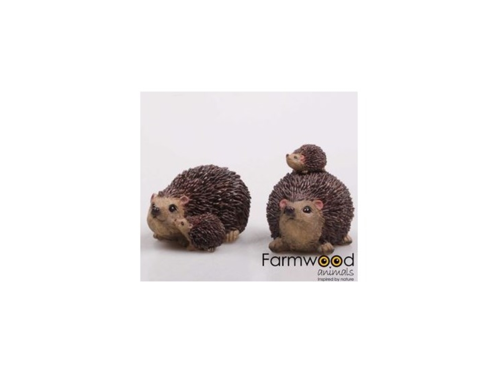 Tuinbeeld Egel met kind 10x7x8 cm | Farmwood Animals
