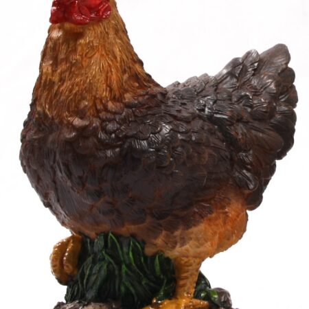 Tuinbeeld Kip mini bruin 5x5x12cm | Farmwood Animals