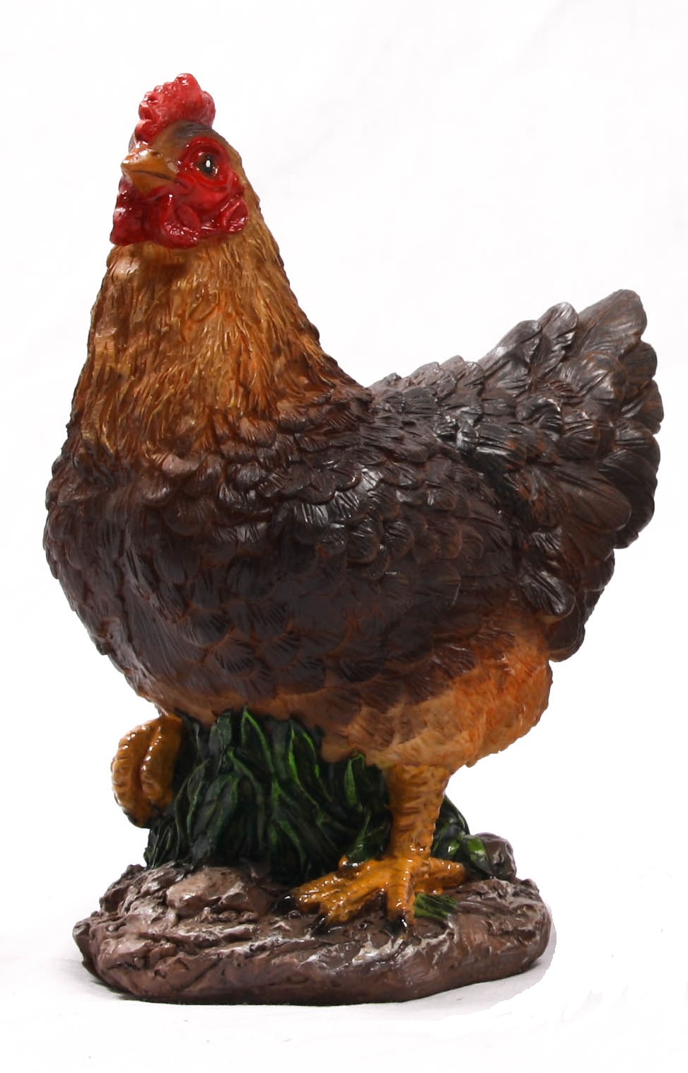 Tuinbeeld Kip mini bruin 5x5x12cm | Farmwood Animals