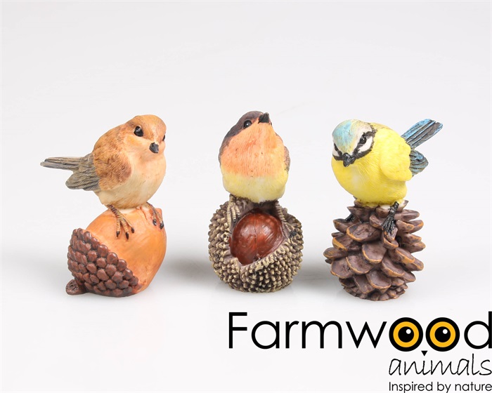 Tuinbeeld Vogel op noot 5x3x6 cm | Farmwood Animals