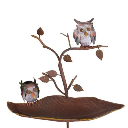 Tuinsteker drinkbak twee uilen | DecoImport