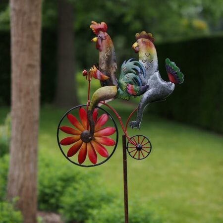 Tuinsteker molen hanen op de fiets | Thermobrass