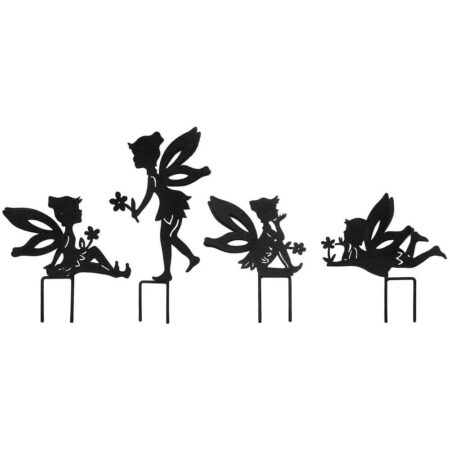 Tuinsteker set van vier elfjes zwart | Primus Handcraft