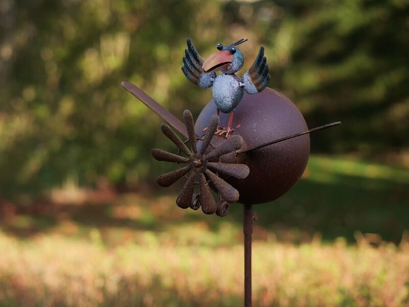 Tuinsteker vogel op vliegtuig 155 cm | Thermobrass
