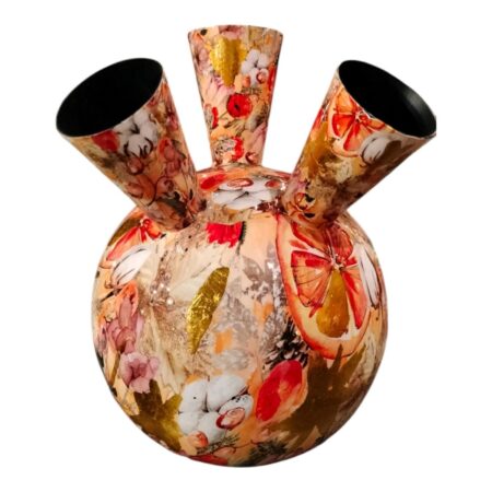 Tulpenvaas bloem oranje/goud 20x29cm | Mansion Atmosphere