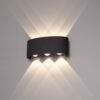 Tulsa LED Wandlamp Zwart - 6 Watt 630 lumen - IP54 Waterdicht - 3000K Warm Wit - Dimbaar - Binnen en buiten - Up & Down Light - Modern | HOFTRONIC