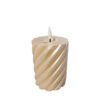 Twisted Pillar Candle Metallic Champagne 7.5x10cm |