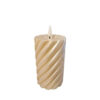 Twisted Pillar Candle Metallic Champagne 7.5x12.5cm |