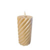 Twisted Pillar Candle Metallic Champagne 7.5x15cm |