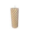 Twisted Pillar Candle Metallic Champagne 7.5x20cm |