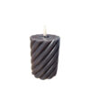 Twisted Pillar Candle Rustic Black 7.5x10cm |