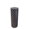 Twisted Pillar Candle Rustic Black 7.5x20cm |