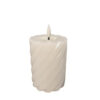 Twisted Pillar candle rustic ivory 7.5x10cm |