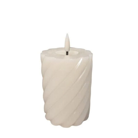 Twisted Pillar candle rustic ivory 7.5x10cm |