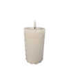 Twisted Pillar candle rustic ivory 7.5x12.5cm |