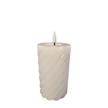 Twisted Pillar candle rustic ivory 7.5x12.5cm |