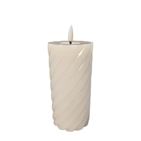 Twisted Pillar candle rustic ivory 7.5x15cm |