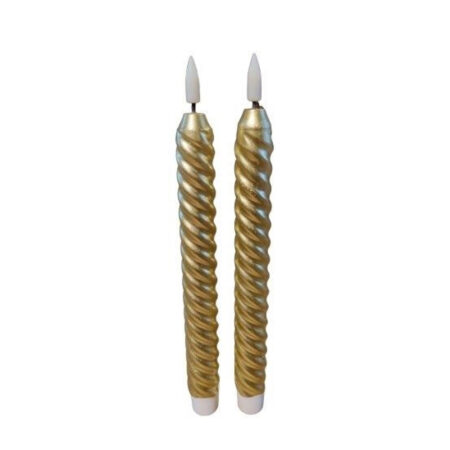 Twisted diner candle Metallic Gold 2.2x24.5cm |
