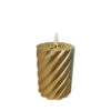 Twisted pillar candle Metallic Gold 7.5x10cm |