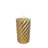 Twisted pillar candle Metallic Gold 7.5x12.5cm |