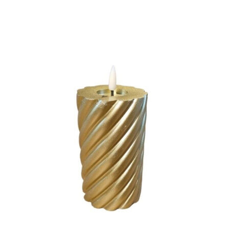 Twisted pillar candle Metallic Gold 7.5x12.5cm |