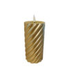 Twisted pillar candle Metallic Gold 7.5x15cm |