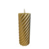 Twisted pillar candle Metallic Gold 7.5x20cm |