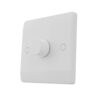 UK LED dimmer met draaiknop - 3-160W - Ondersteunt Two-way-1-gang (wisselschakeling) - Fase-aan- en afsnijding - Voor Britse wanddozen - Inclusief afdekmateriaal | HOFTRONIC