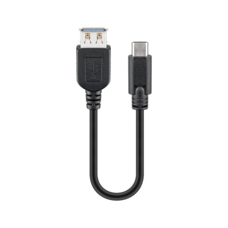 USB 3.2 GEN 1 (USB3.0) Aansluitkabel - USB-C naar USB-A - 5Gbit/s - USB adapter - OTG kabel - 0.2m - Zwart | Goobay