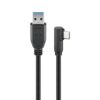 USB 3.2 GEN 1 (USB3.0) Aansluitkabel - USB-C naar USB-A - 5Gbit/s - USB adapter - OTG kabel - haaks - 0.5m - Zwart | Goobay