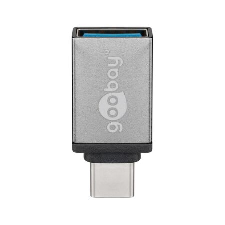 USB 3.2 GEN 1 (USB3.0) USB-C stekker - USB-A (F) naar USB-C (M) - 5Gbit/s - USB adapter - Grijs | Goobay